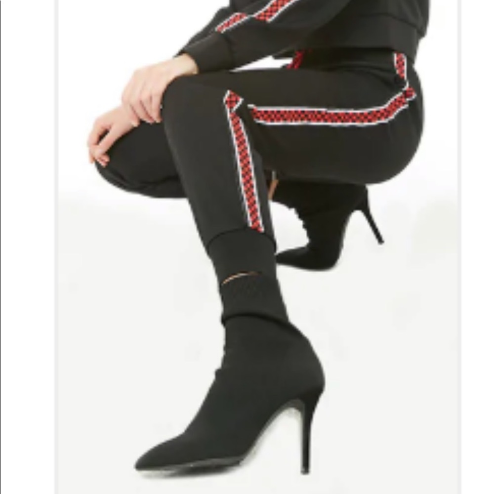 Forever 21 Checkered Trim Trousers